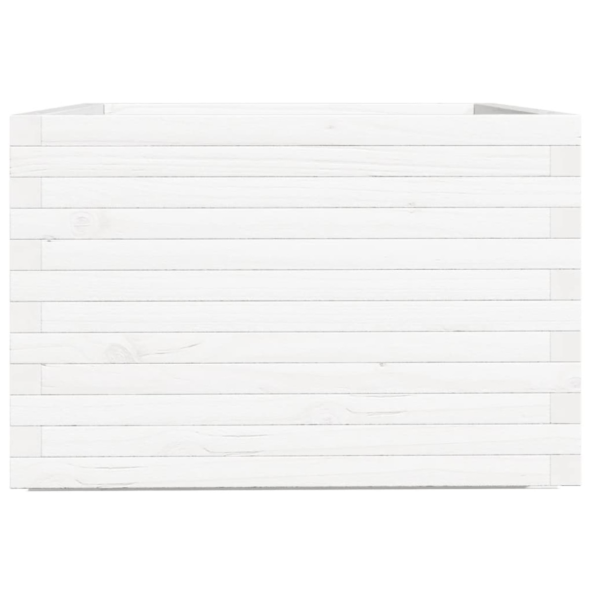 vidaXL Ζαρντινιέρα Κήπου Λευκή 70x70x49,5 εκ. από Μασίφ Ξύλο Πεύκου