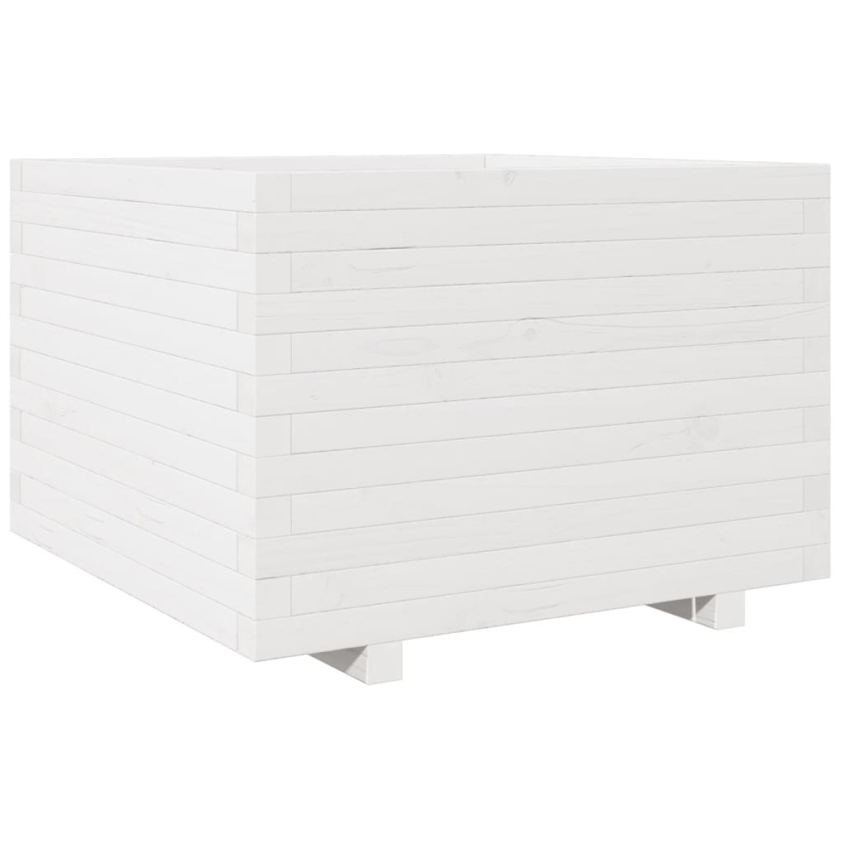 vidaXL Ζαρντινιέρα Κήπου Λευκή 70x70x49,5 εκ. από Μασίφ Ξύλο Πεύκου