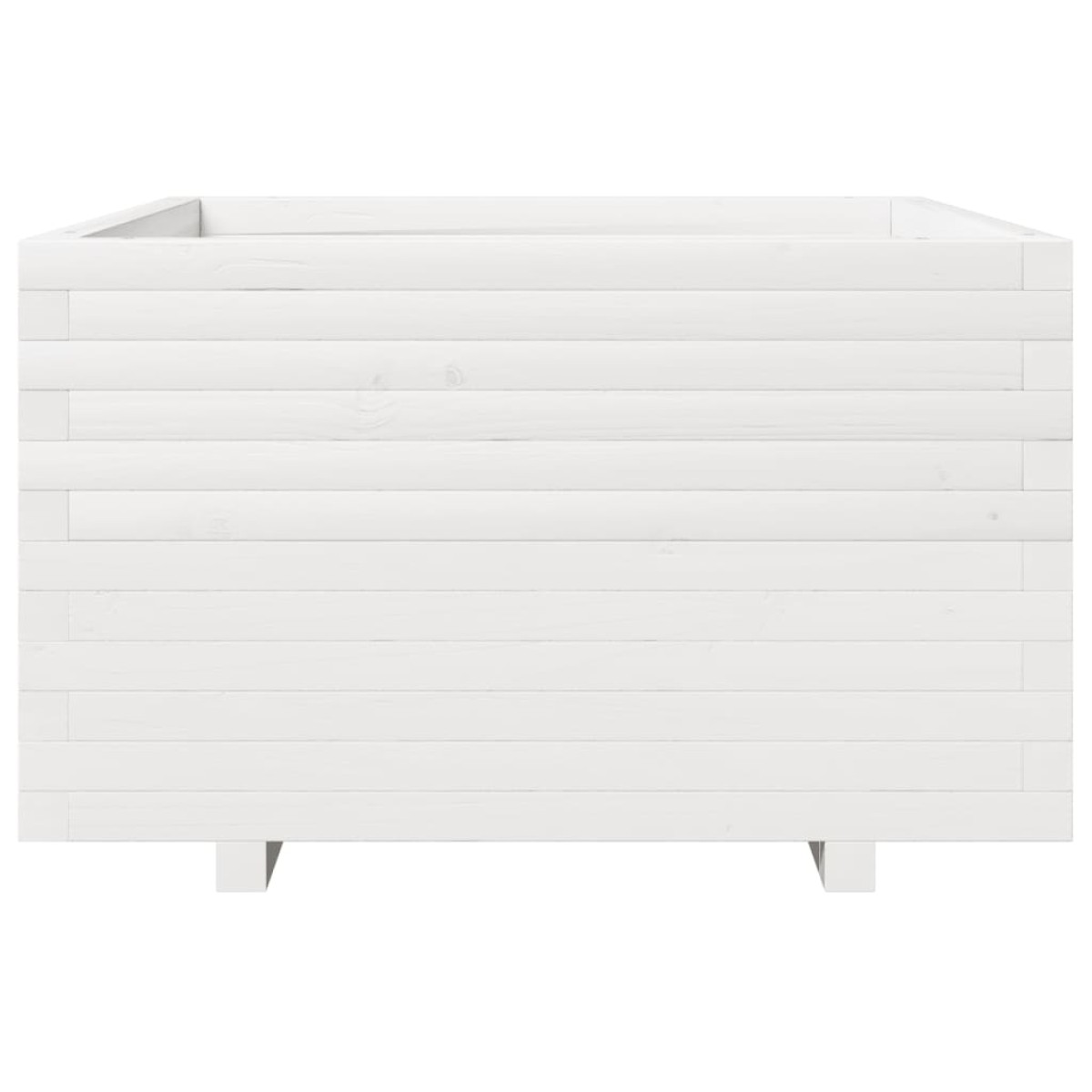 vidaXL Ζαρντινιέρα Κήπου Λευκή 80x80x49,5 εκ. από Μασίφ Ξύλο Πεύκου
