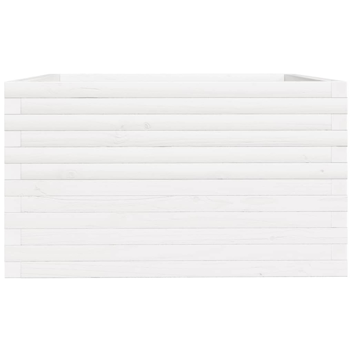 vidaXL Ζαρντινιέρα Κήπου Λευκή 80x80x49,5 εκ. από Μασίφ Ξύλο Πεύκου