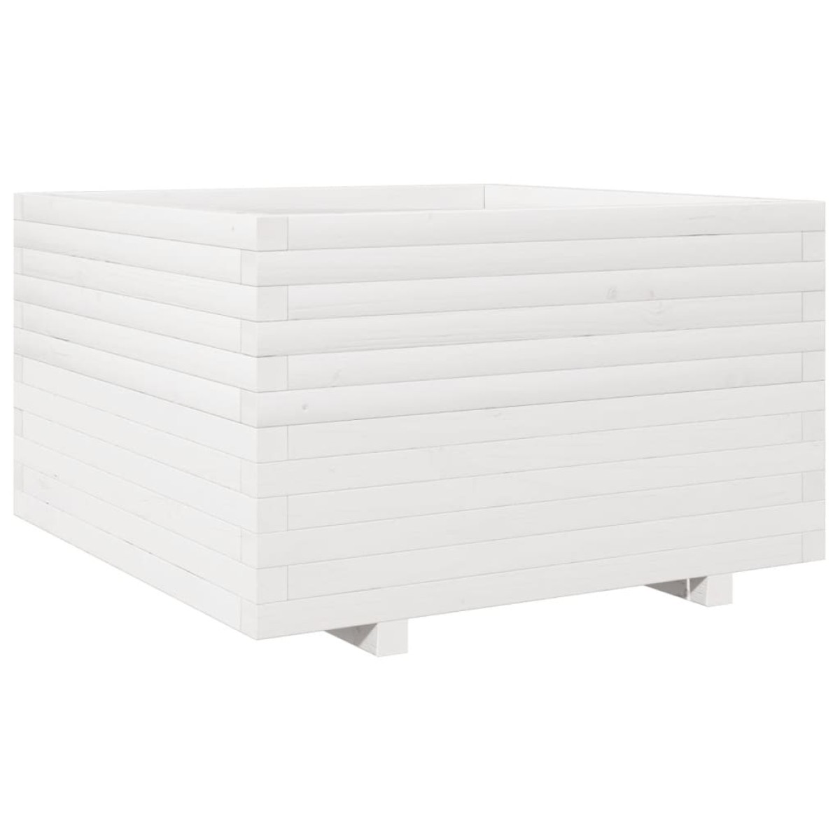 vidaXL Ζαρντινιέρα Κήπου Λευκή 80x80x49,5 εκ. από Μασίφ Ξύλο Πεύκου