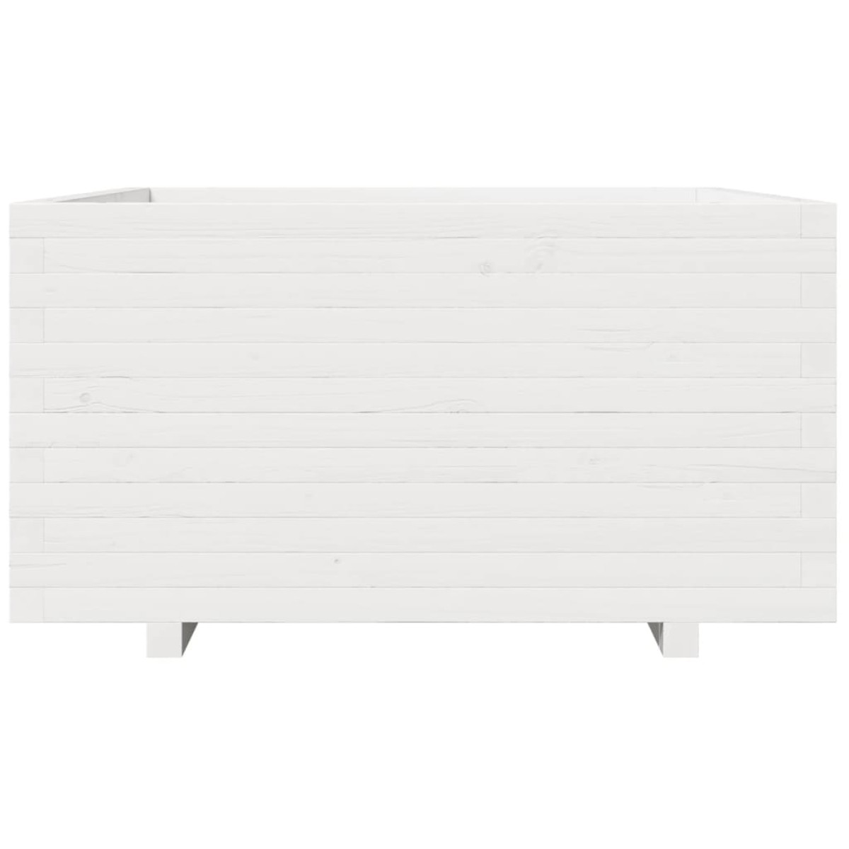 vidaXL Ζαρντινιέρα Κήπου Λευκή 90x90x49,5 εκ. από Μασίφ Ξύλο Πεύκου