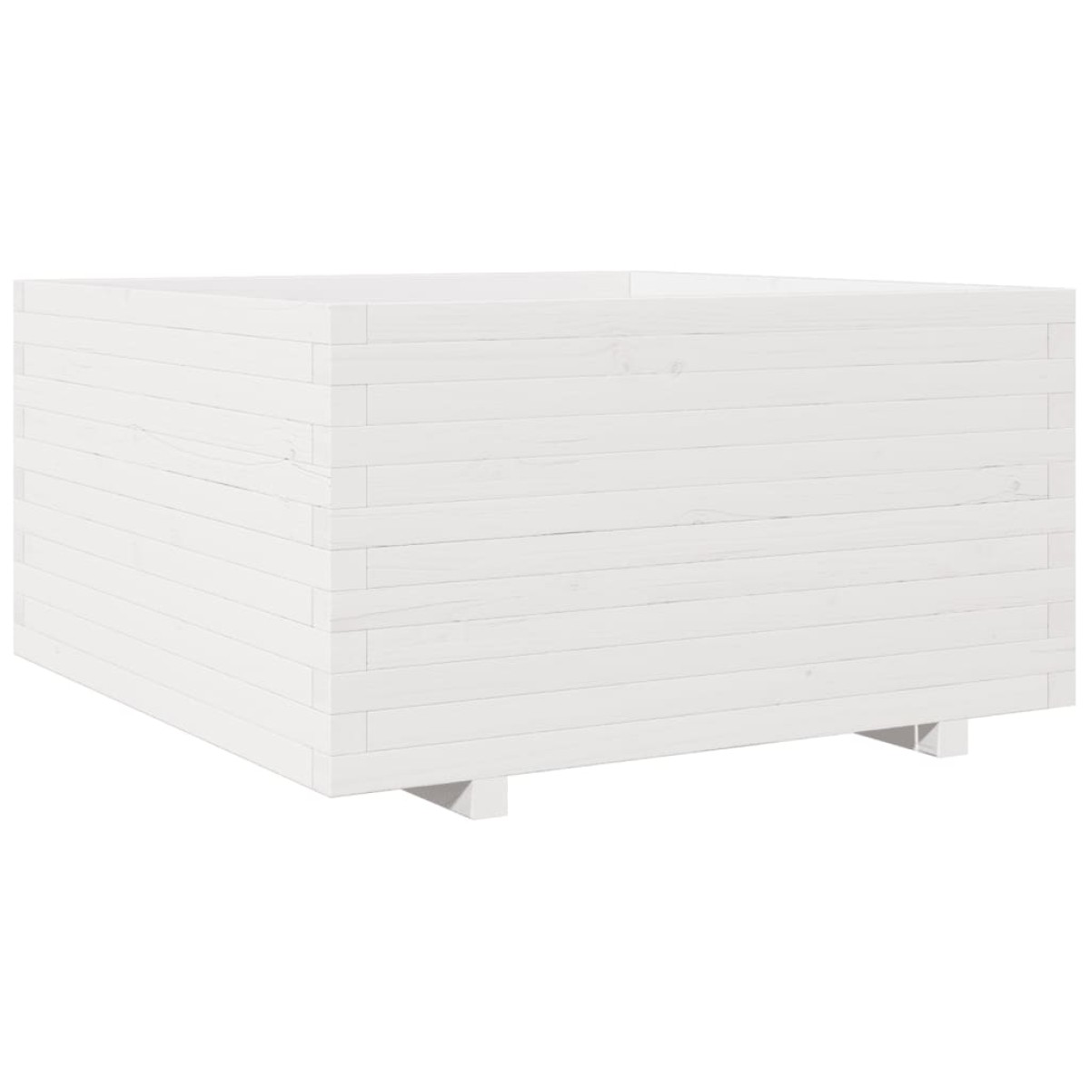 vidaXL Ζαρντινιέρα Κήπου Λευκή 90x90x49,5 εκ. από Μασίφ Ξύλο Πεύκου