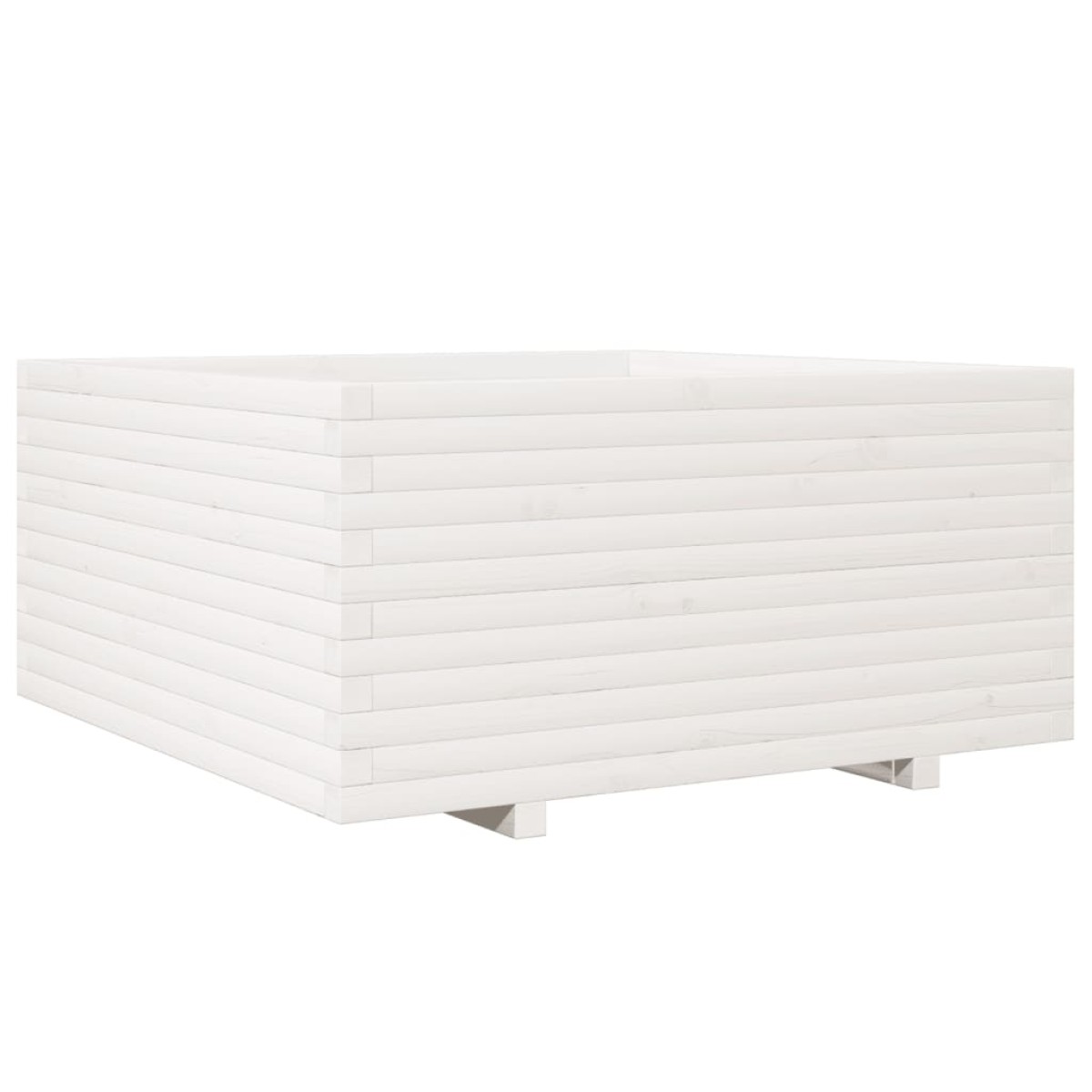 vidaXL Ζαρντινιέρα Κήπου Λευκή 100x100x49,5 εκ. από Μασίφ Ξύλο Πεύκου