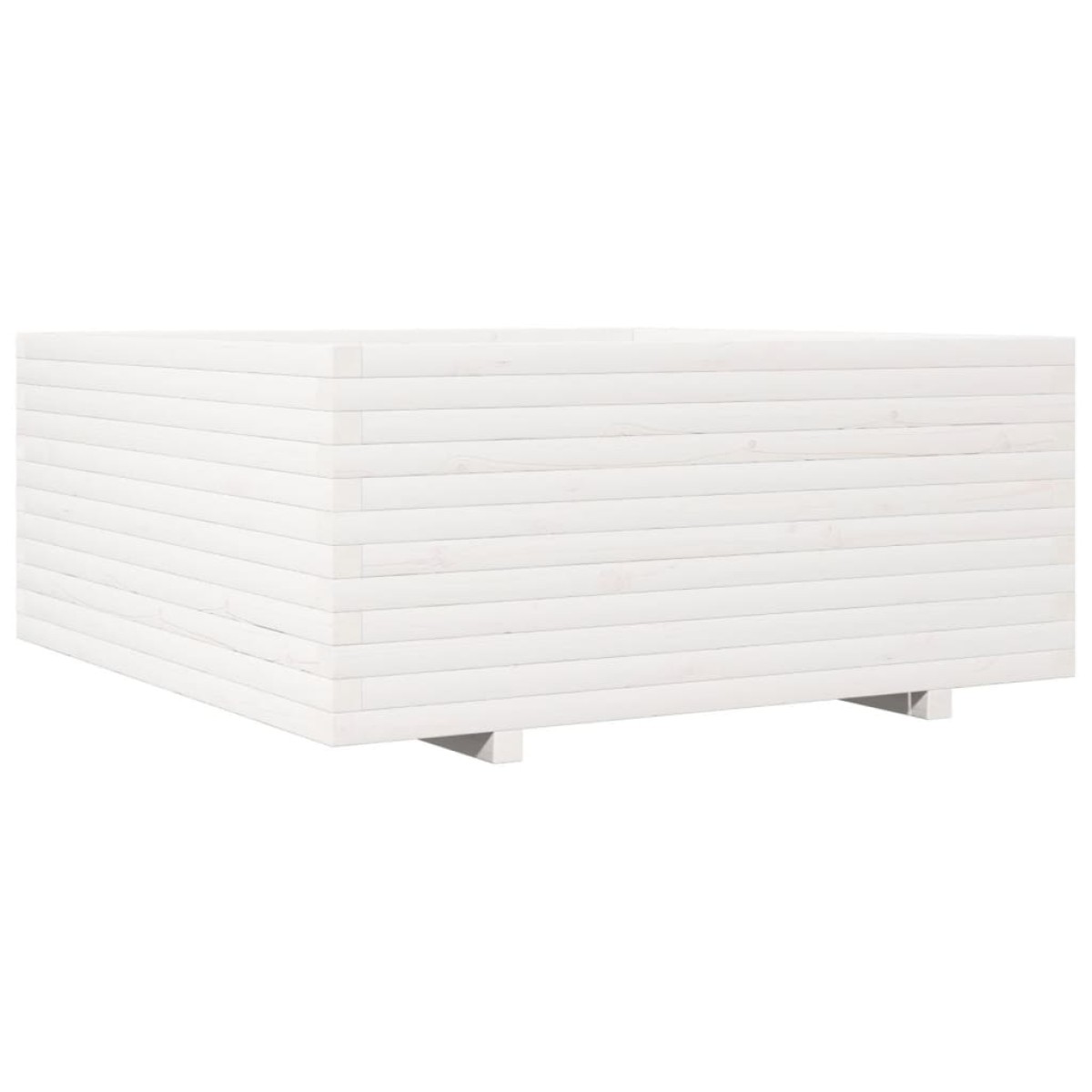 vidaXL Ζαρντινιέρα Κήπου Λευκή 110x110x49,5 εκ. από Μασίφ Ξύλο Πεύκου