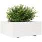 vidaXL Ζαρντινιέρα Κήπου Λευκή 110x110x49,5 εκ. από Μασίφ Ξύλο Πεύκου