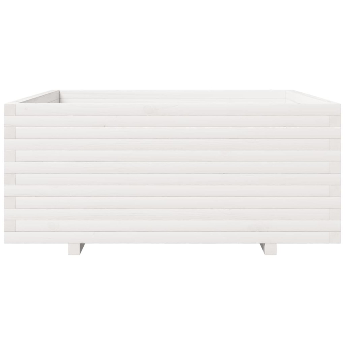 vidaXL Ζαρντινιέρα Κήπου Λευκή 110x110x49,5 εκ. από Μασίφ Ξύλο Πεύκου