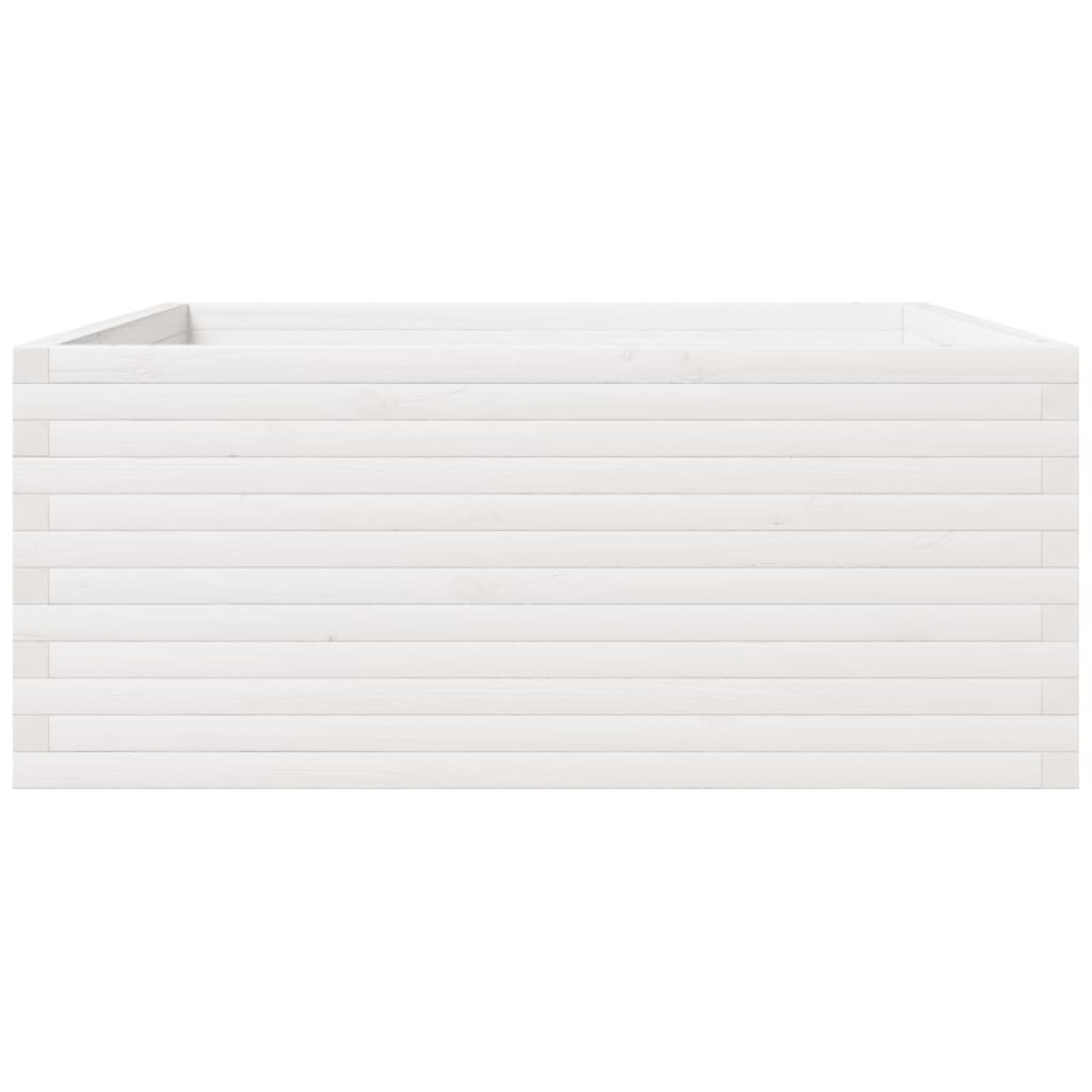 vidaXL Ζαρντινιέρα Κήπου Λευκή 110x110x49,5 εκ. από Μασίφ Ξύλο Πεύκου