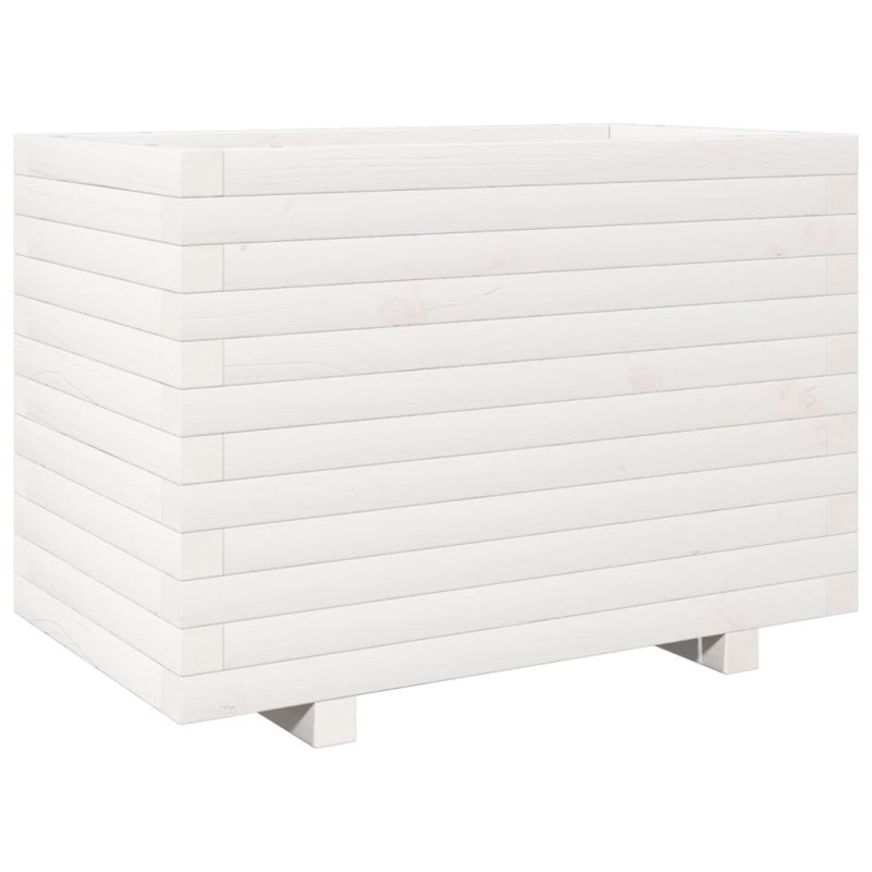 vidaXL Ζαρντινιέρα Κήπου Λευκή 70x40x49,5 εκ. από Μασίφ Ξύλο Πεύκου
