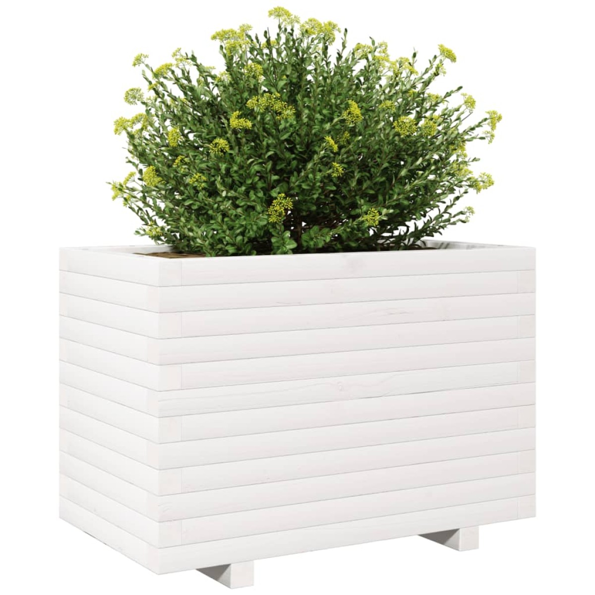 vidaXL Ζαρντινιέρα Κήπου Λευκή 70x40x49,5 εκ. από Μασίφ Ξύλο Πεύκου