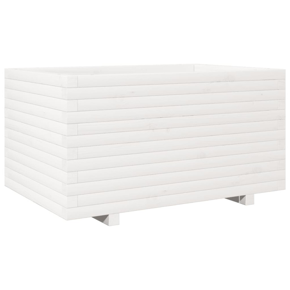 vidaXL Ζαρντινιέρα Κήπου Λευκή 90x60x49,5 εκ. από Μασίφ Ξύλο Πεύκου