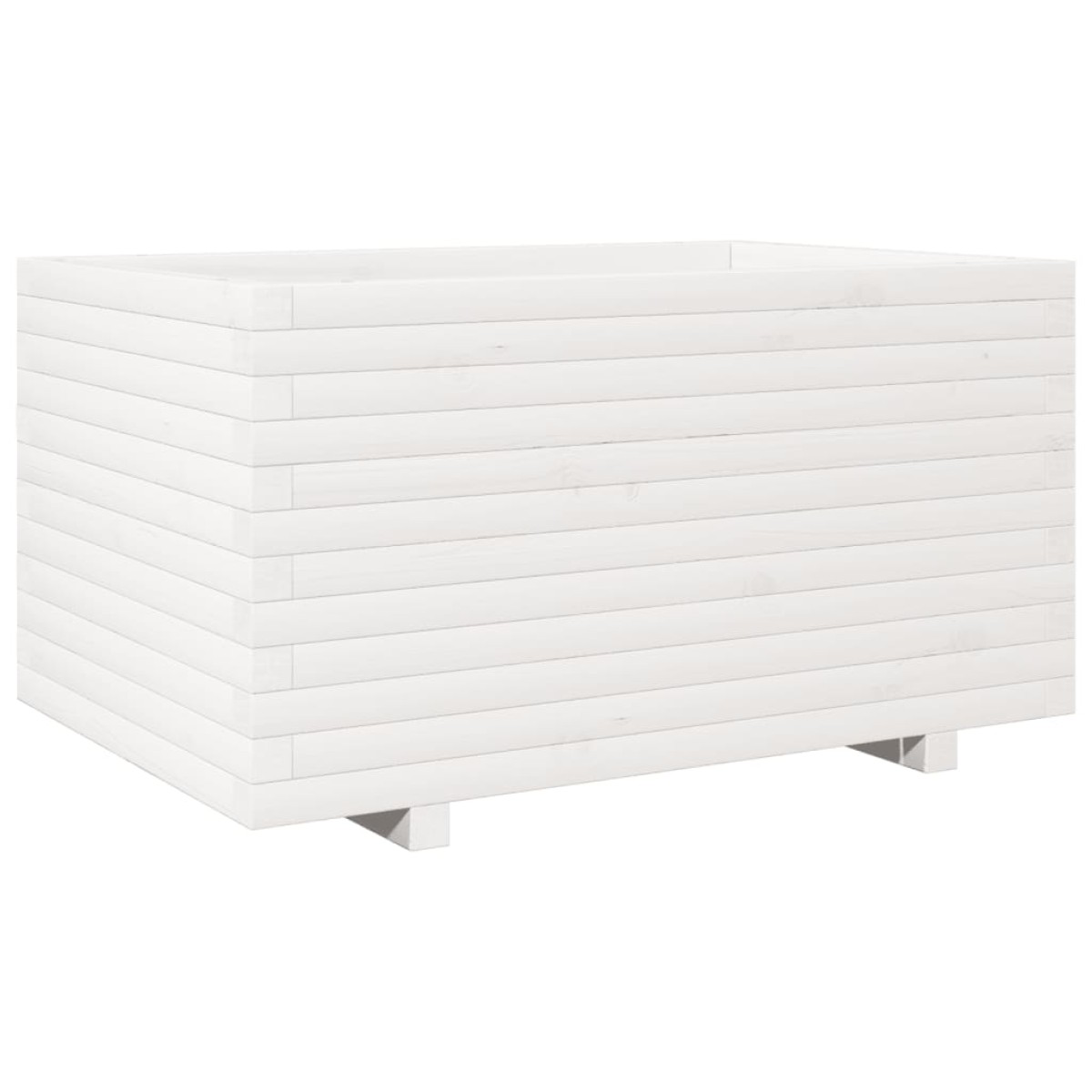 vidaXL Ζαρντινιέρα Κήπου Λευκή 90x60x49,5 εκ. από Μασίφ Ξύλο Πεύκου