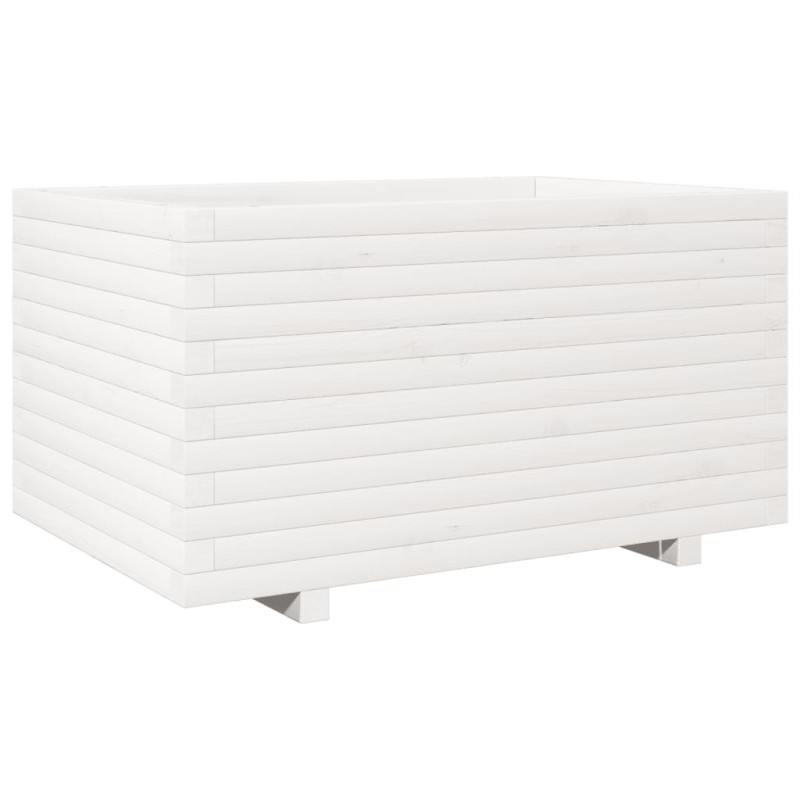 vidaXL Ζαρντινιέρα Κήπου Λευκή 90x60x49,5 εκ. από Μασίφ Ξύλο Πεύκου