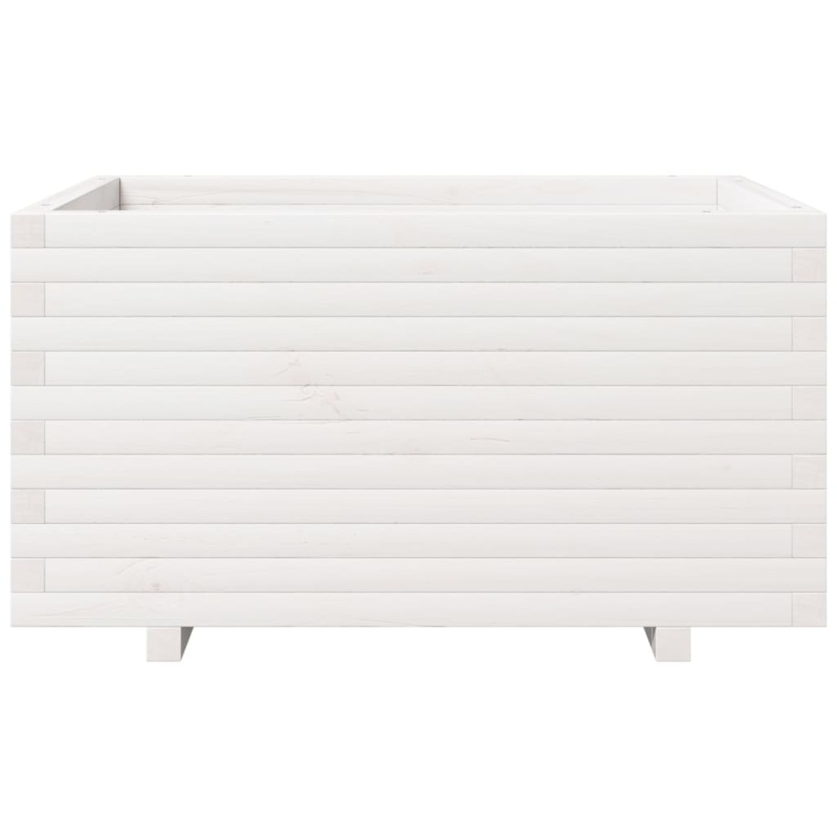 vidaXL Ζαρντινιέρα Κήπου Λευκή 90x60x49,5 εκ. από Μασίφ Ξύλο Πεύκου
