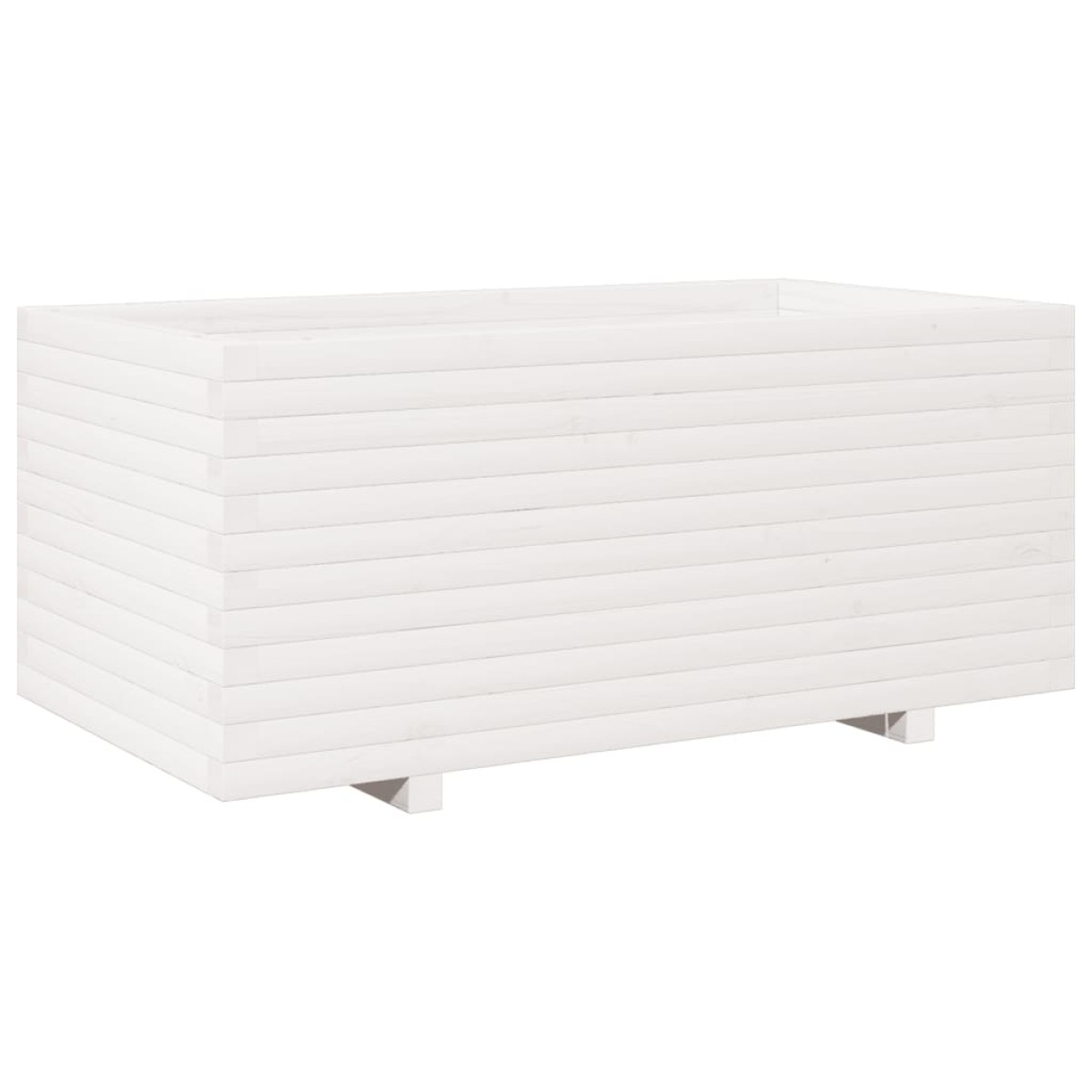 vidaXL Ζαρντινιέρα Κήπου Λευκή 110x60x49,5 εκ. από Μασίφ Ξύλο Πεύκου