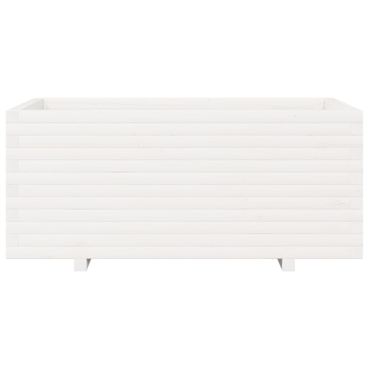 vidaXL Ζαρντινιέρα Κήπου Λευκή 110x60x49,5 εκ. από Μασίφ Ξύλο Πεύκου