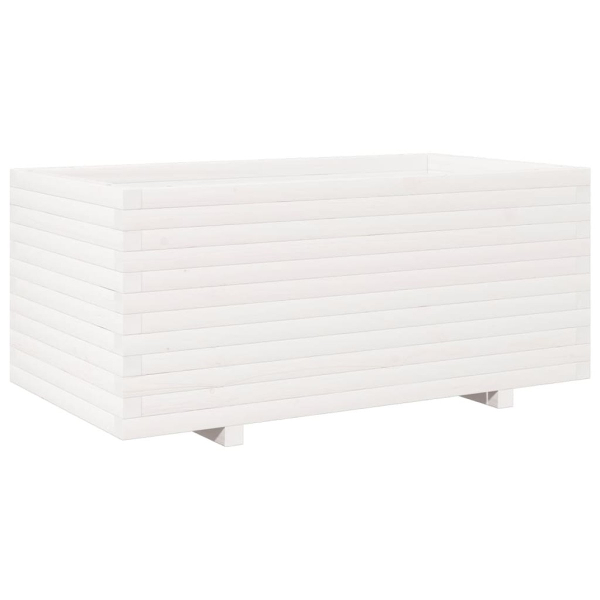 vidaXL Ζαρντινιέρα Κήπου Λευκή 110x60x49,5 εκ. από Μασίφ Ξύλο Πεύκου