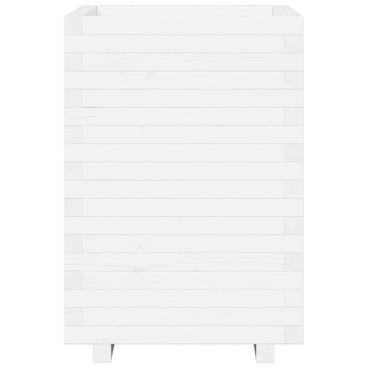 vidaXL Ζαρντινιέρα Λευκή. 50x50x72,5 εκ από Μασίφ Ξύλο Πεύκου