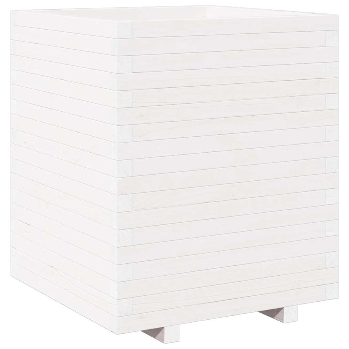 vidaXL Ζαρντινιέρα Κήπου Λευκή 60x60x72,5 εκ. από Μασίφ Ξύλο Πεύκου