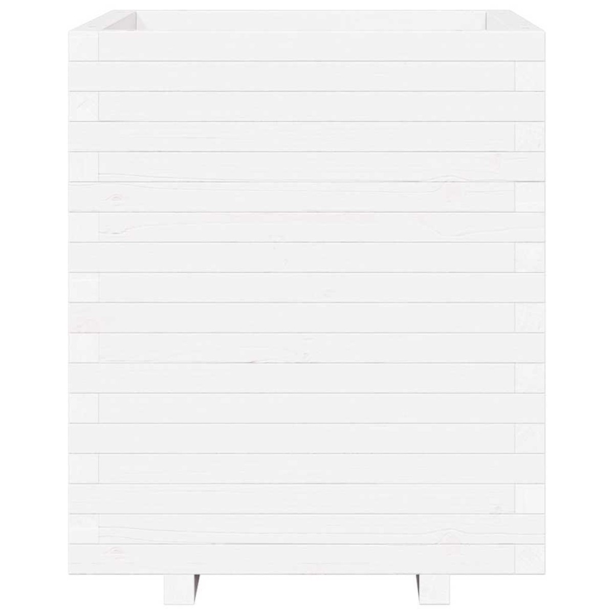 vidaXL Ζαρντινιέρα Κήπου Λευκή 60x60x72,5 εκ. από Μασίφ Ξύλο Πεύκου