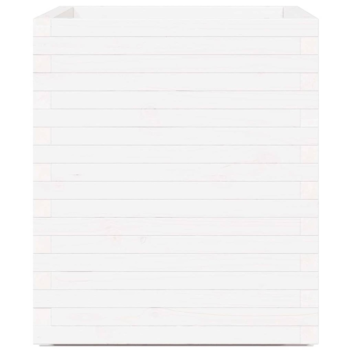 vidaXL Ζαρντινιέρα Κήπου Λευκή 60x60x72,5 εκ. από Μασίφ Ξύλο Πεύκου