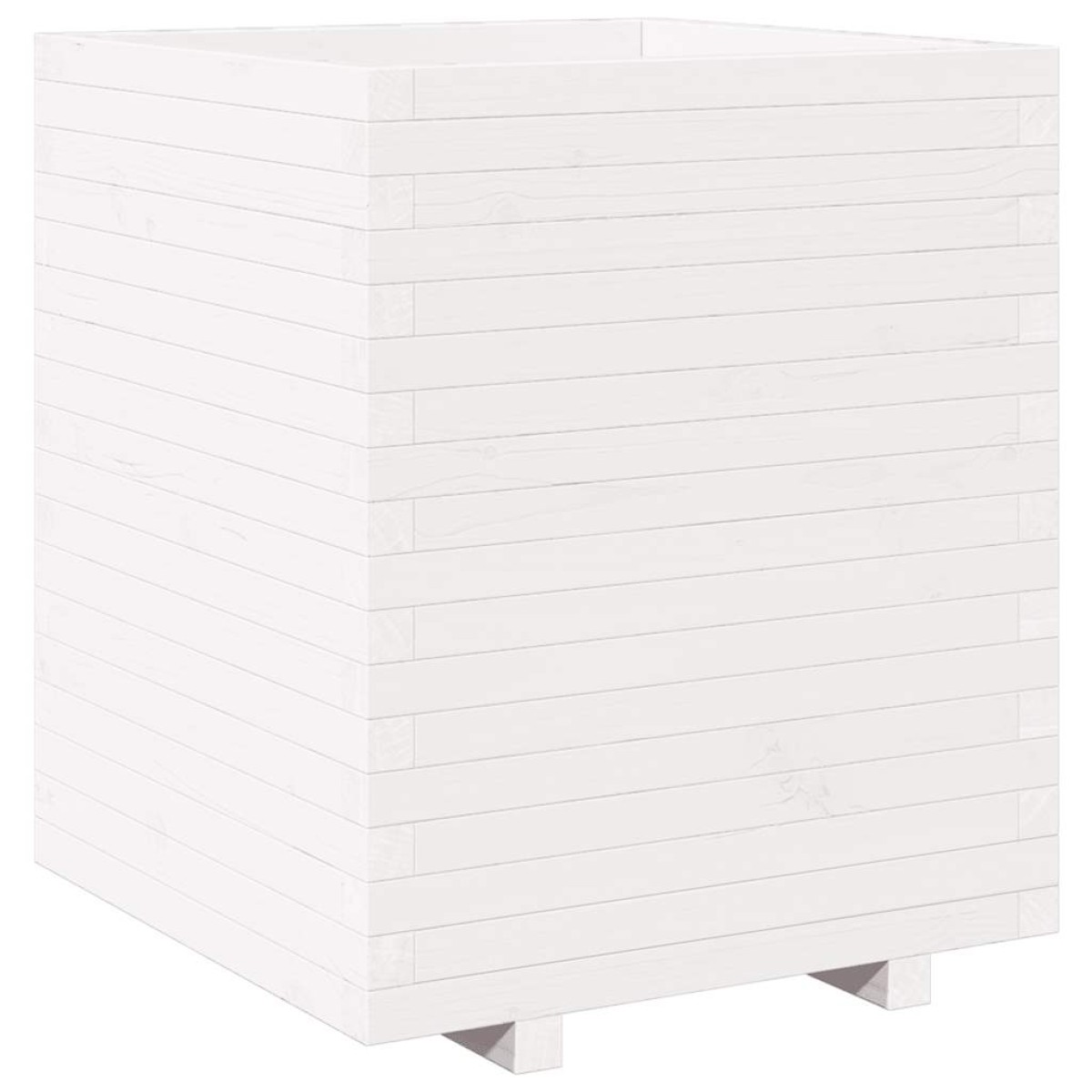 vidaXL Ζαρντινιέρα Κήπου Λευκή 60x60x72,5 εκ. από Μασίφ Ξύλο Πεύκου