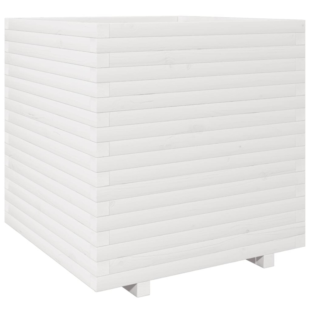 vidaXL Ζαρντινιέρα Κήπου Λευκή 70x70x72,5 εκ. από Μασίφ Ξύλο Πεύκου