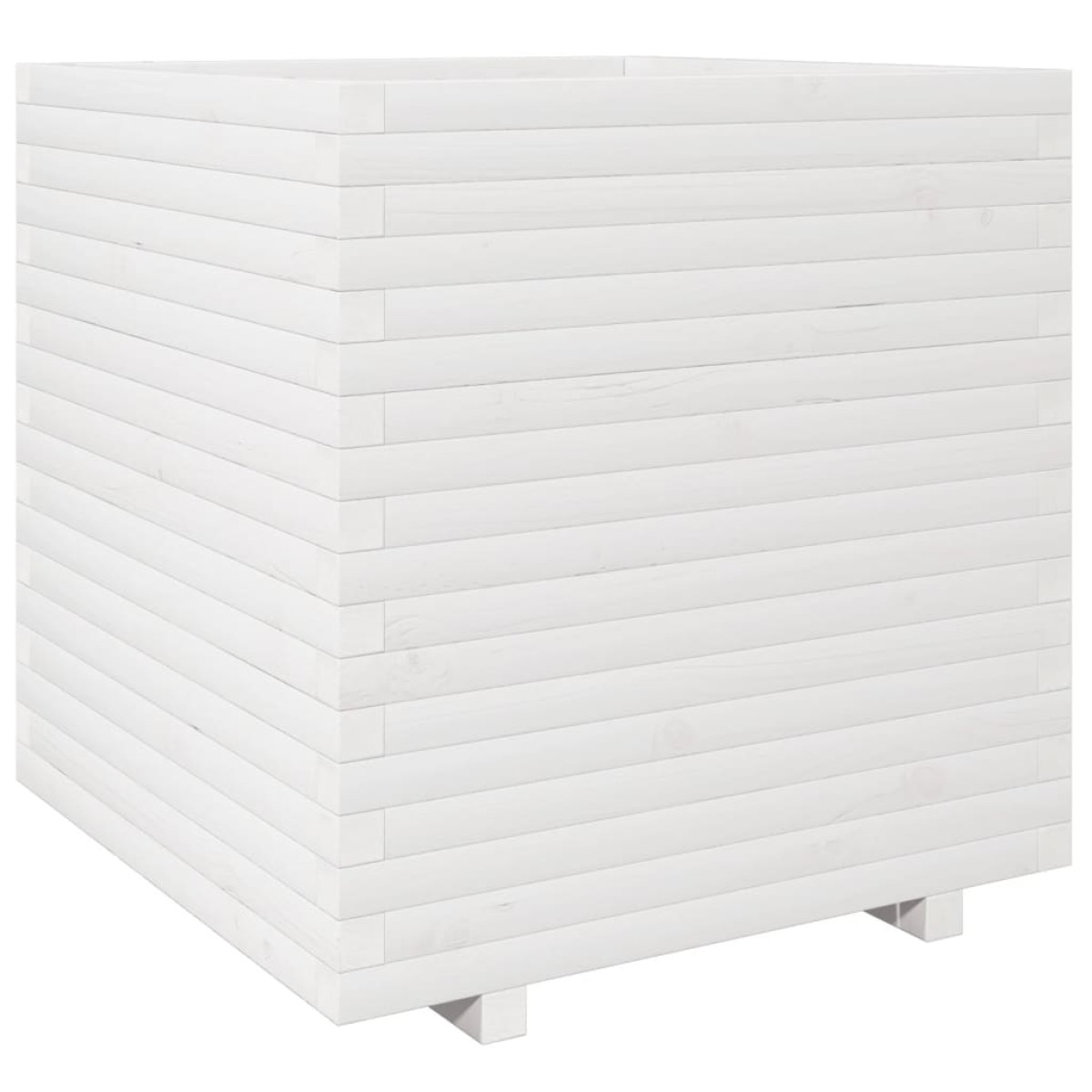vidaXL Ζαρντινιέρα Κήπου Λευκή 70x70x72,5 εκ. από Μασίφ Ξύλο Πεύκου