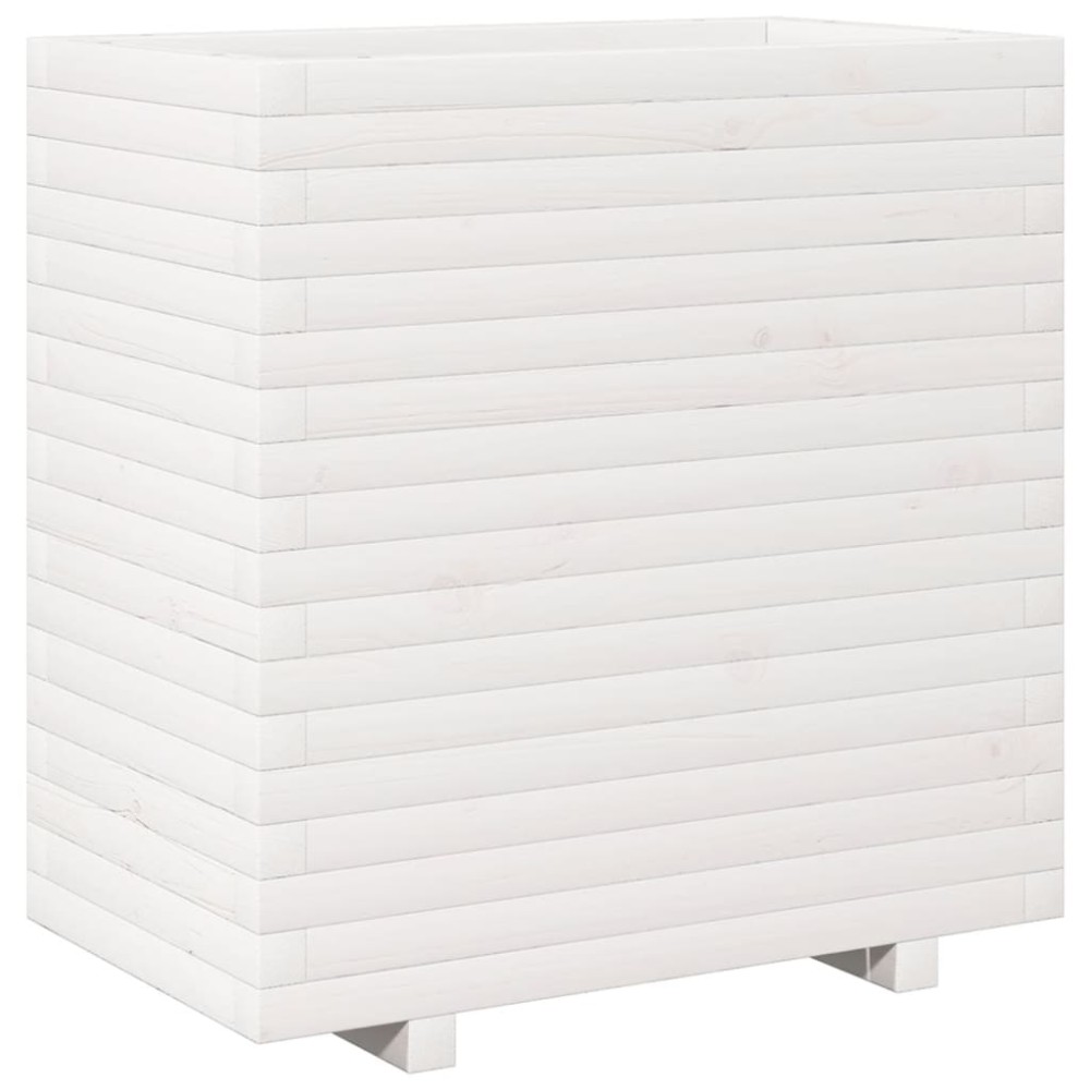 vidaXL Ζαρντινιέρα Κήπου Λευκή 70x40x72,5 εκ. από Μασίφ Ξύλο Πεύκου
