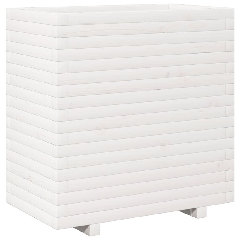 vidaXL Ζαρντινιέρα Κήπου Λευκή 70x40x72,5 εκ. από Μασίφ Ξύλο Πεύκου
