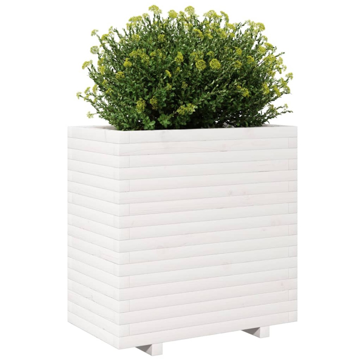 vidaXL Ζαρντινιέρα Κήπου Λευκή 70x40x72,5 εκ. από Μασίφ Ξύλο Πεύκου