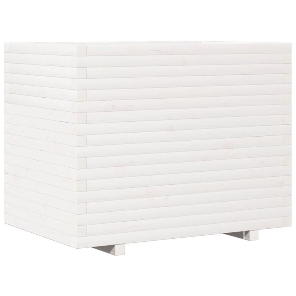 vidaXL Ζαρντινιέρα Κήπου Λευκή 90x60x72,5 εκ. από Μασίφ Ξύλο Πεύκου