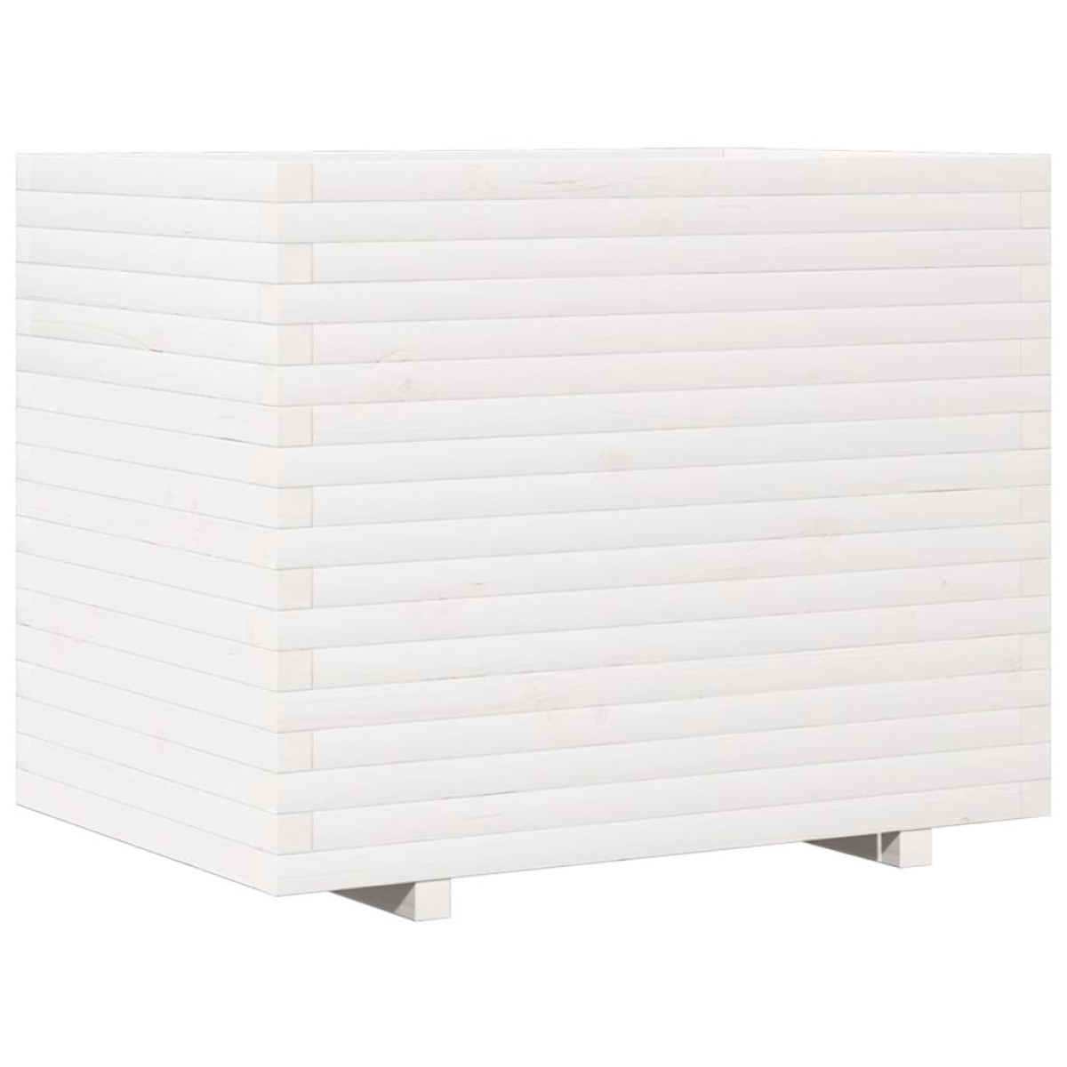 vidaXL Ζαρντινιέρα Κήπου Λευκή 90x60x72,5 εκ. από Μασίφ Ξύλο Πεύκου