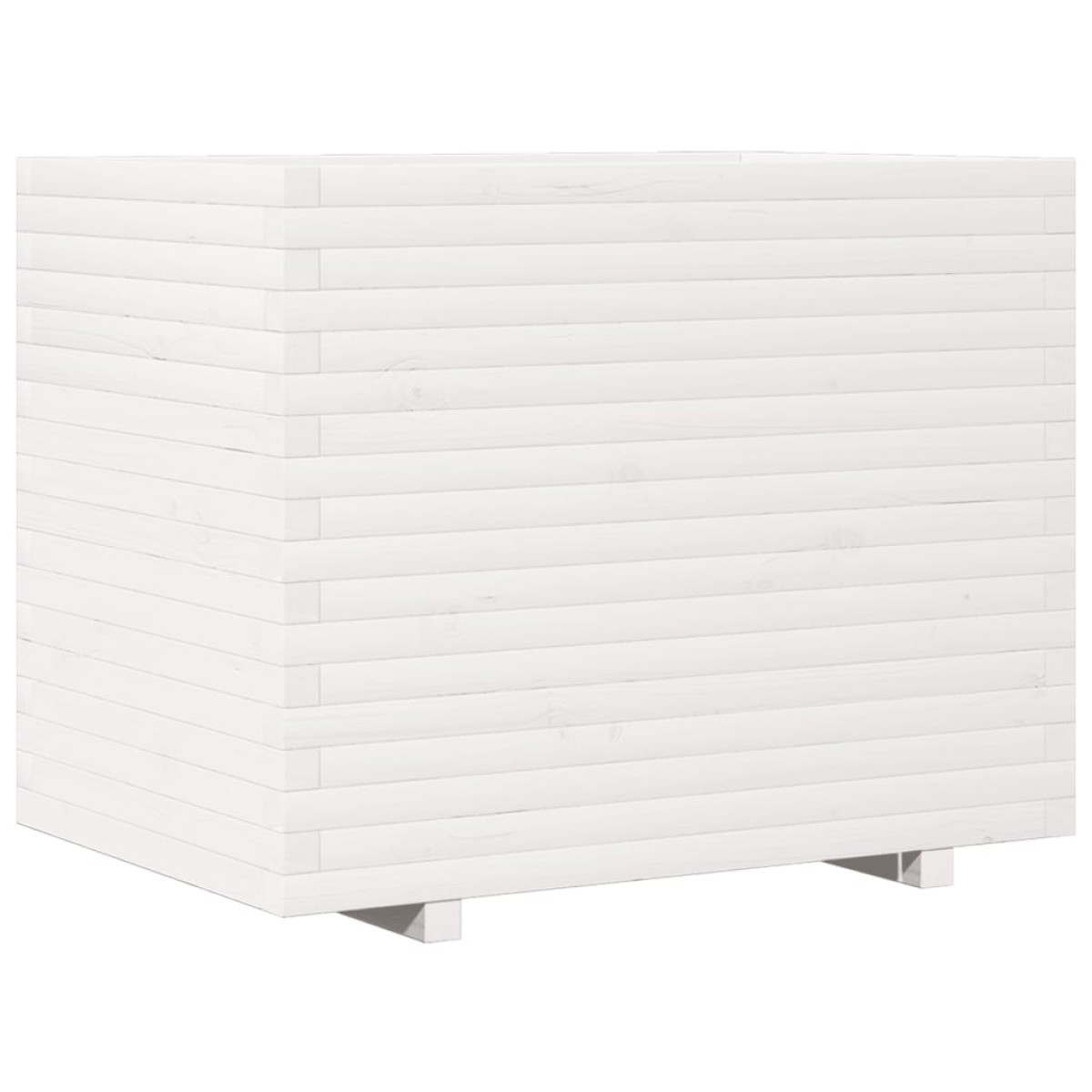 vidaXL Ζαρντινιέρα Κήπου Λευκή 90x60x72,5 εκ. από Μασίφ Ξύλο Πεύκου
