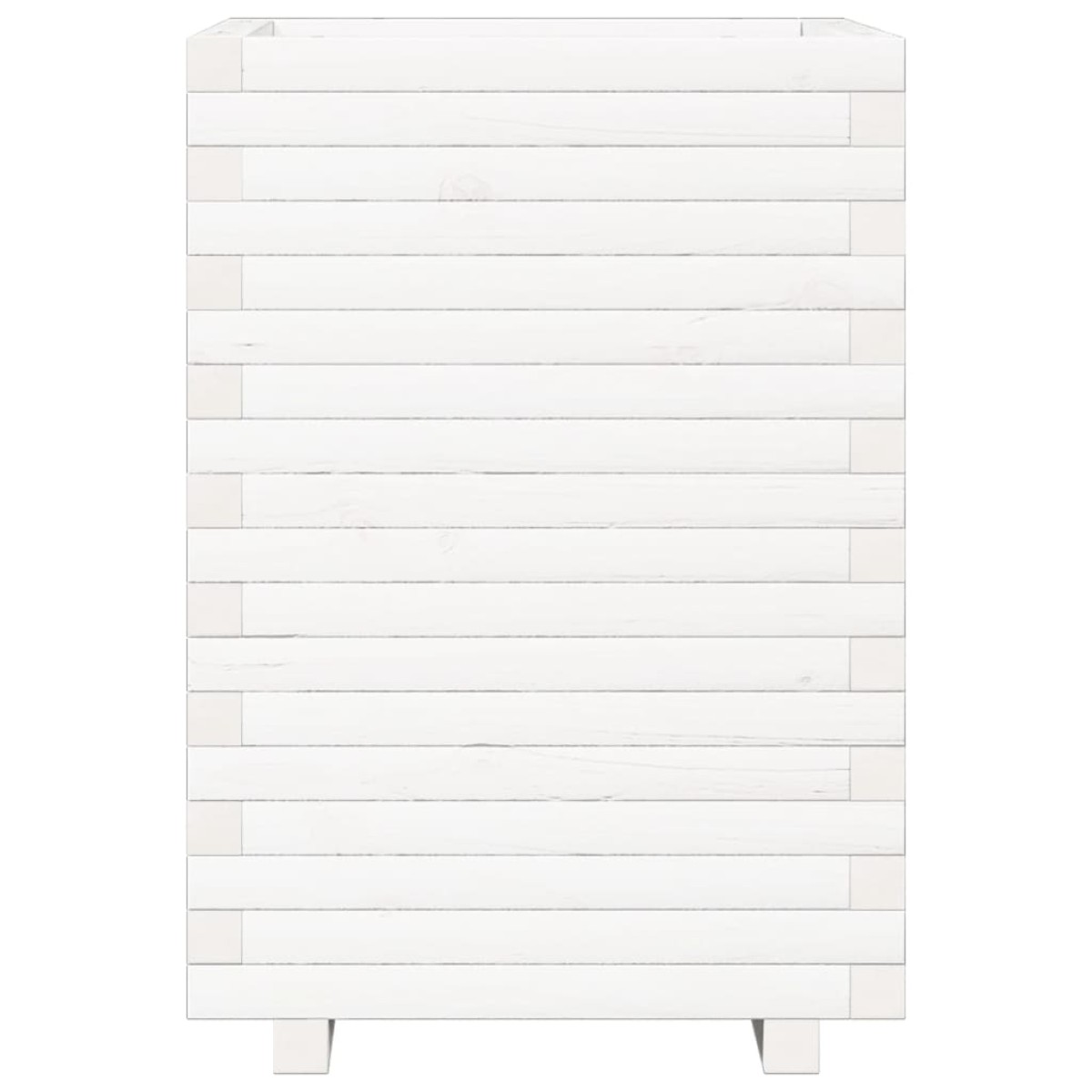 vidaXL Ζαρντινιέρα Κήπου Λευκή 50x50x72 εκ. από Μασίφ Ξύλο Πεύκου