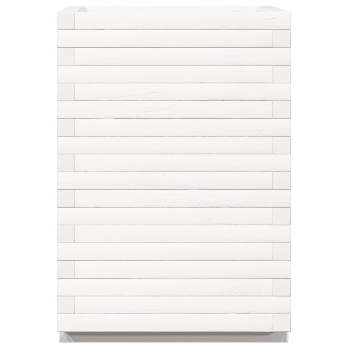 vidaXL Ζαρντινιέρα Κήπου Λευκή 50x50x72 εκ. από Μασίφ Ξύλο Πεύκου