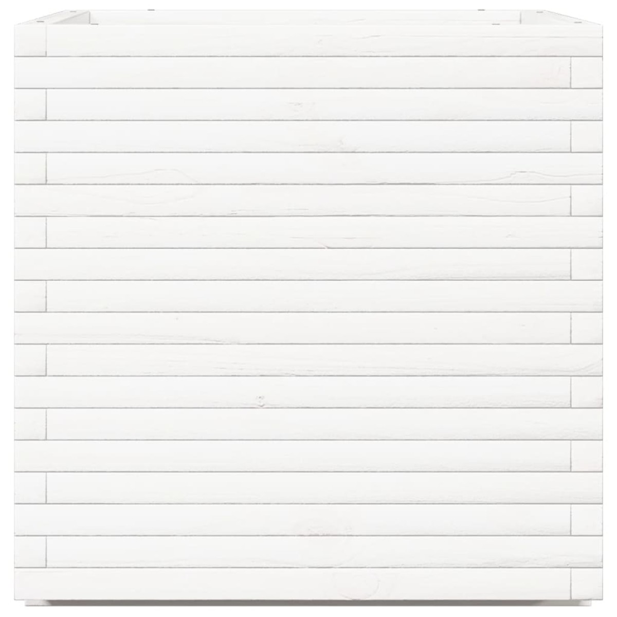 vidaXL Ζαρντινιέρα Λευκή 70x70x72 εκ. από Μασίφ Ξύλο Πεύκου