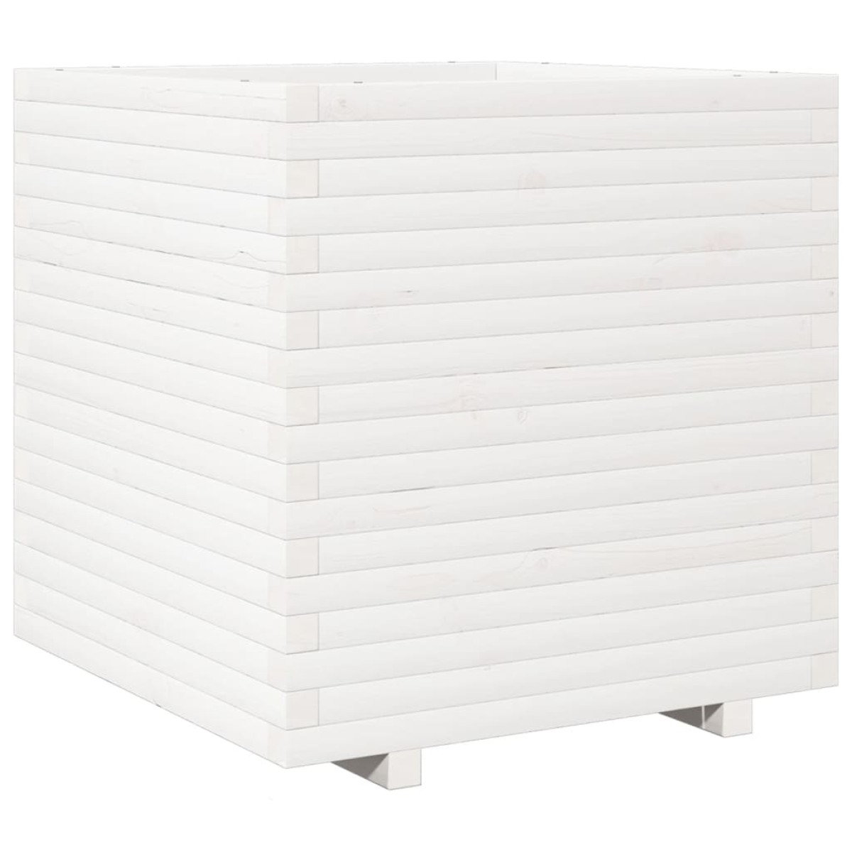 vidaXL Ζαρντινιέρα Λευκή 70x70x72 εκ. από Μασίφ Ξύλο Πεύκου