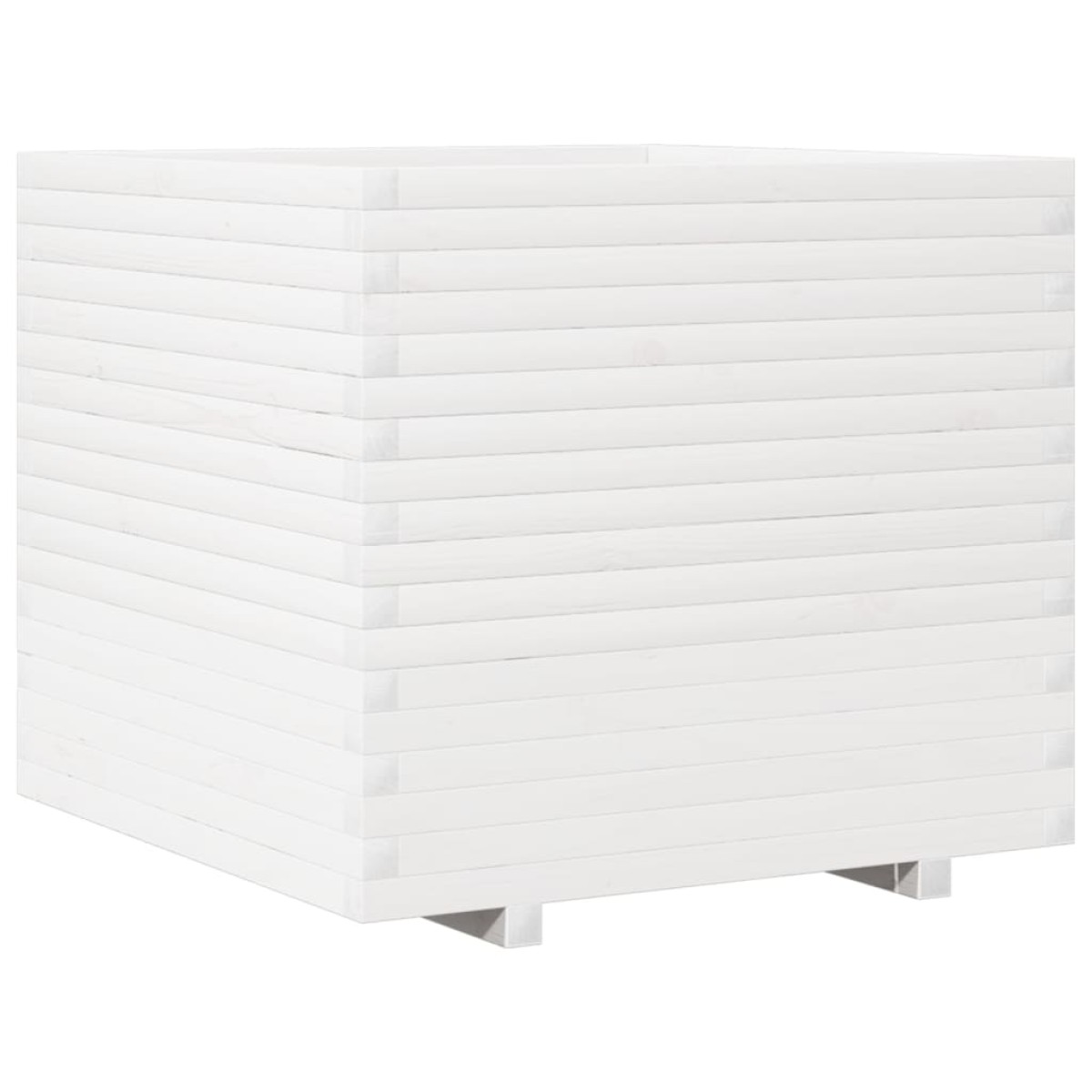 vidaXL Ζαρντινιέρα Λευκή 80x80x72 εκ. από Μασίφ Ξύλο Πεύκου