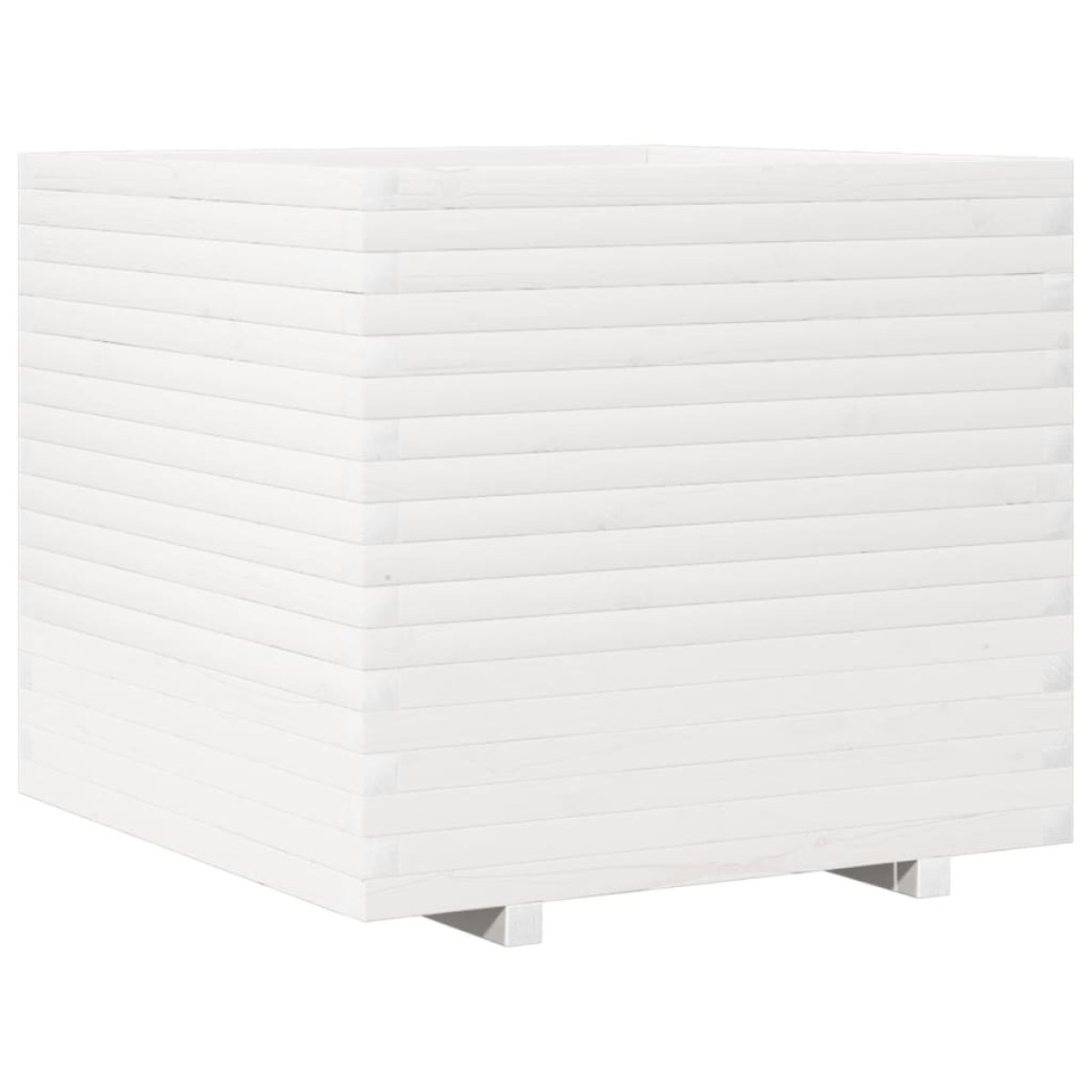 vidaXL Ζαρντινιέρα Λευκή 80x80x72 εκ. από Μασίφ Ξύλο Πεύκου
