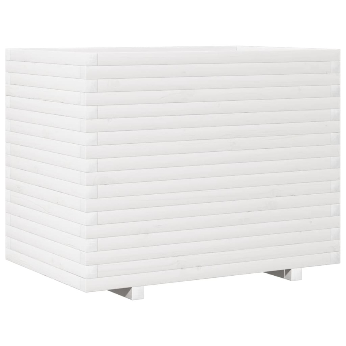 vidaXL Ζαρντινιέρα Λευκή 90x60x72 εκ. από Μασίφ Ξύλο Πεύκου