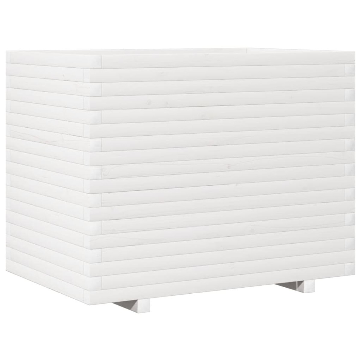 vidaXL Ζαρντινιέρα Λευκή 90x60x72 εκ. από Μασίφ Ξύλο Πεύκου