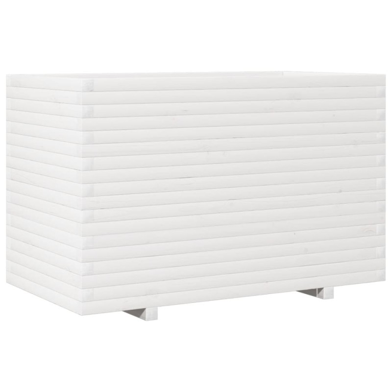 vidaXL Ζαρντινιέρα Λευκή 110x60x72 εκ. από Μασίφ Ξύλο Πεύκου