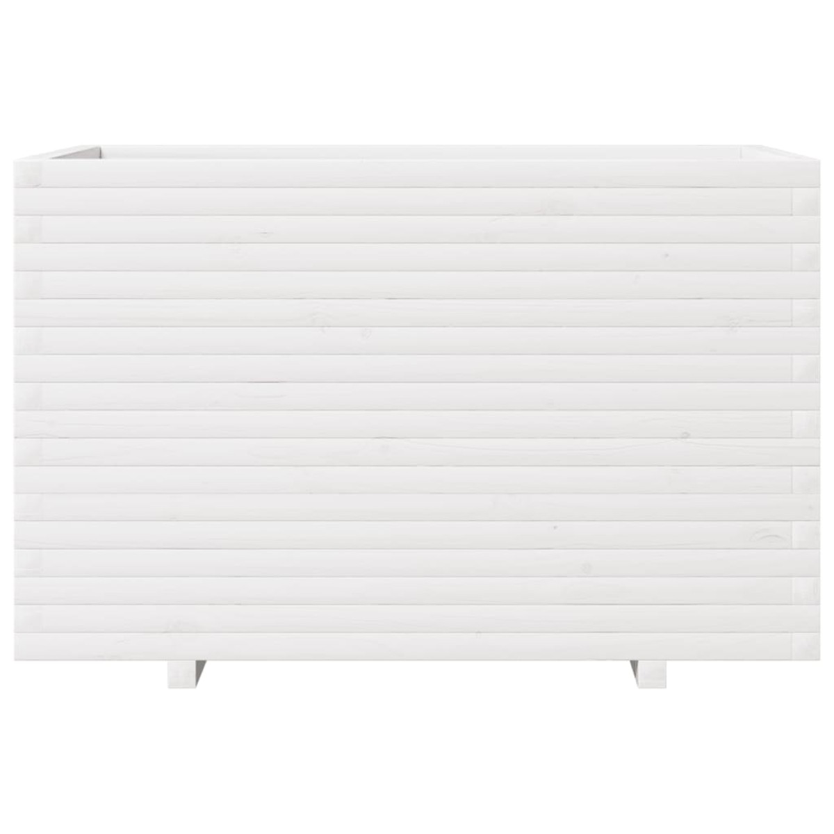vidaXL Ζαρντινιέρα Λευκή 110x60x72 εκ. από Μασίφ Ξύλο Πεύκου