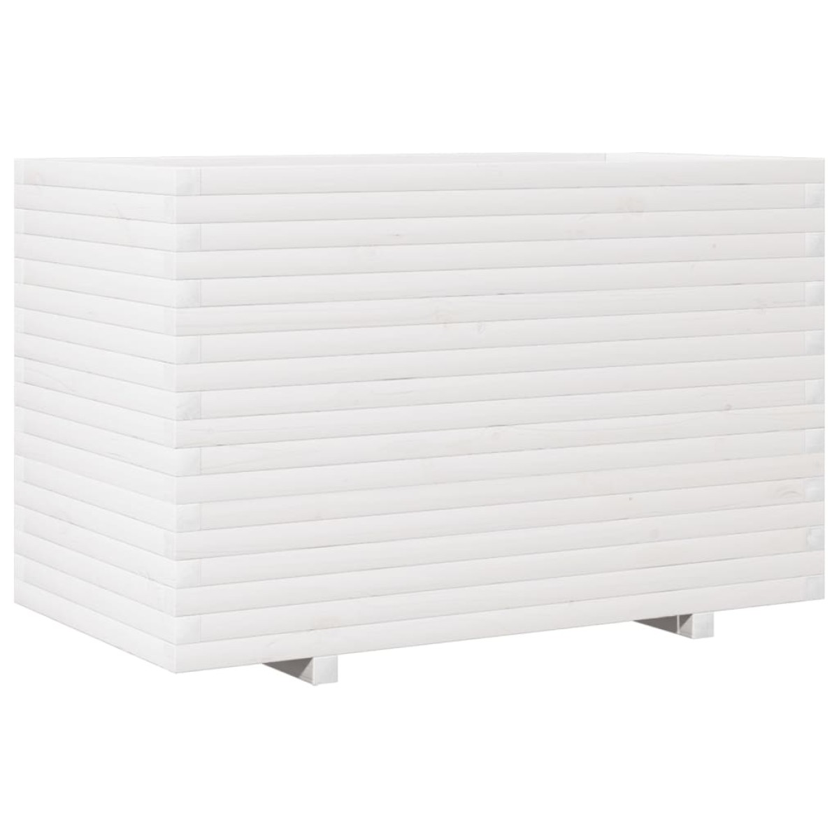 vidaXL Ζαρντινιέρα Λευκή 110x60x72 εκ. από Μασίφ Ξύλο Πεύκου