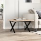 vidaXL Τραπεζάκι Σαλονιού Πλαίσιο X 60x60x40εκ Μασίφ Πεύκο/Ατσάλι