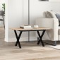 vidaXL Τραπεζάκι Σαλονιού Πλαίσιο X 80x50x40εκ Μασίφ Πεύκο/Ατσάλι