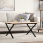 vidaXL Τραπεζάκι Σαλονιού Πλαίσιο Χ 90x90x45εκ Μασίφ Πεύκο/Ατσάλι
