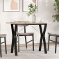 vidaXL Τραπέζι Τραπεζαρίας Πλαίσιο Y Μασίφ Πεύκο/Ατσάλι