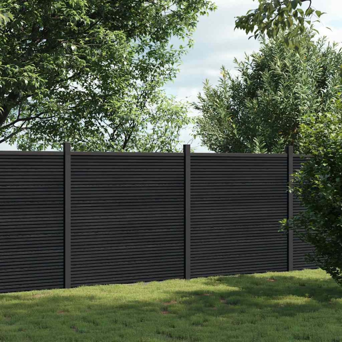 vidaXL Πάνελ Περίφραξης Γκρι 353 x 186 εκ. από WPC